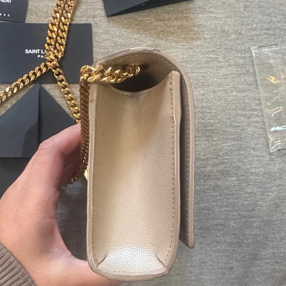Saint Laurent Taupe Crossbody with Gold Chain - Picture 6 of 6